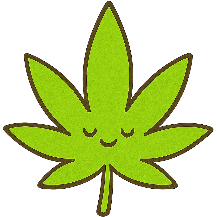 neon green marijuana leaf, flat design, high contrast, simple and eye-catching emoji