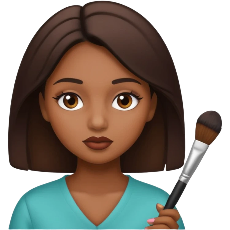 Una niña morena maquillandose emoji
