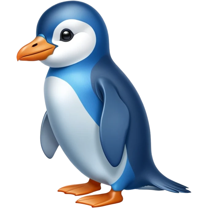 Blue penguin emoji