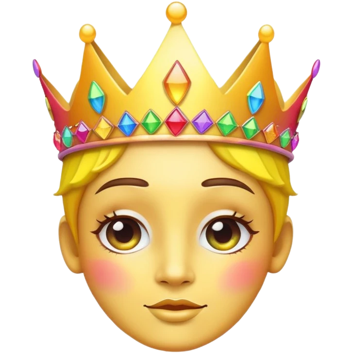 yellow face with rainbow crown, fabulous expression, pride symbols emoji