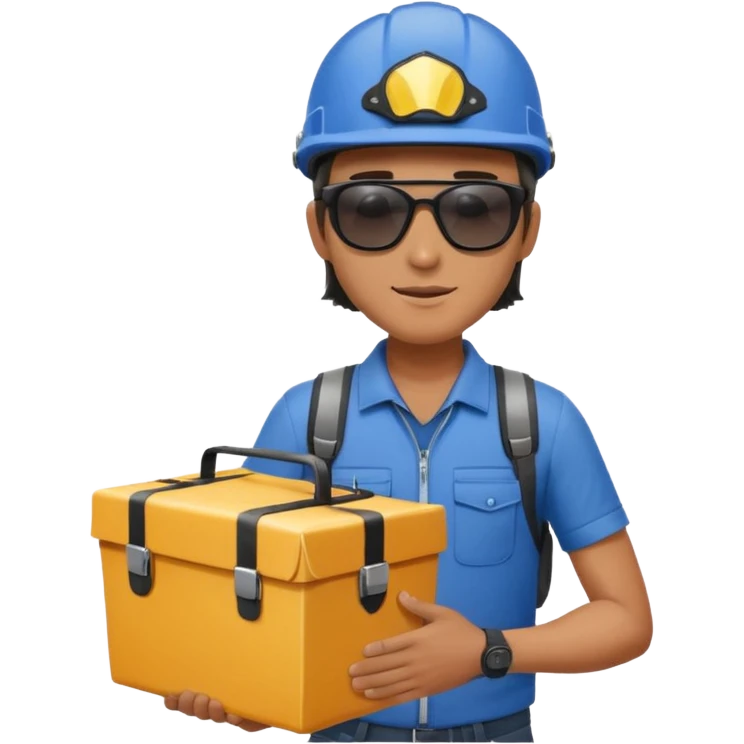 Bike courier with messenger box,Delivery Crew emoji