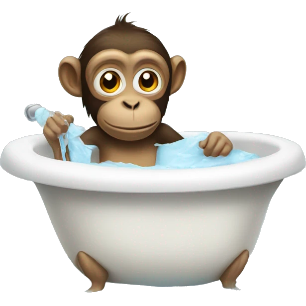 monkey in bathtub emoji