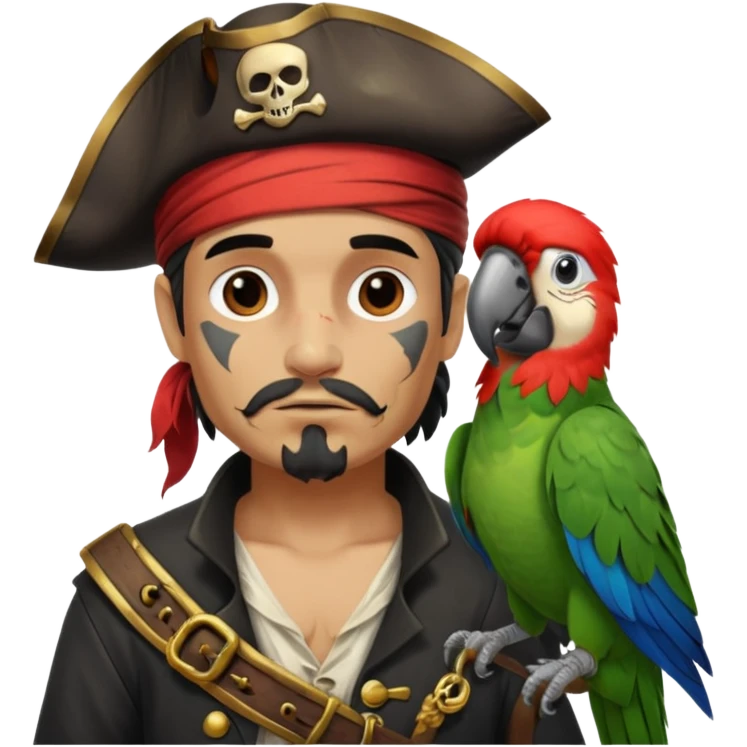 pirate and parrot emoji