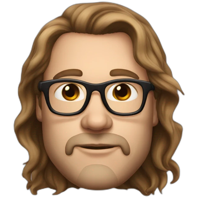 Sexy-Caucasian-Dad-goth-long-brown-hair-dark-brown-eyes-glasses-plus-size-upturned-nose emoji