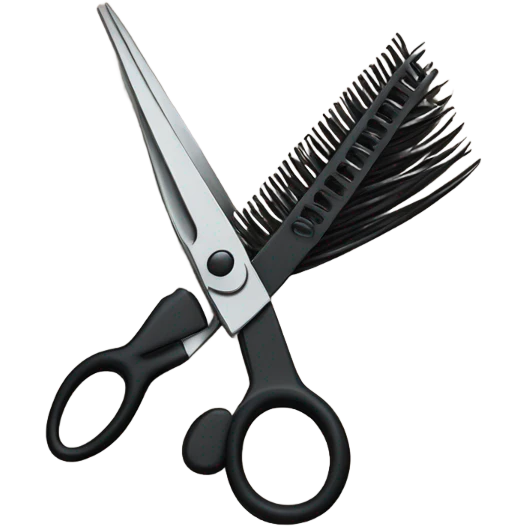 Hair with scissors emoji