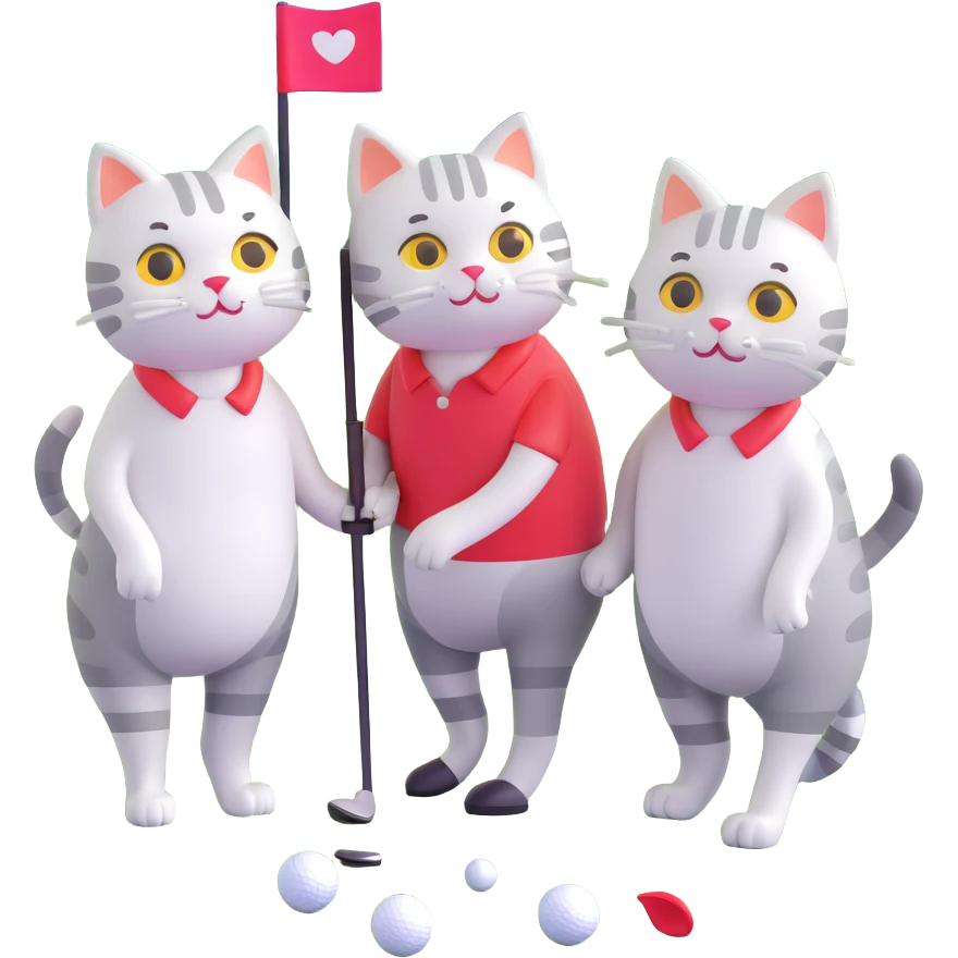 two cats in love playing golf in Scotland emoji