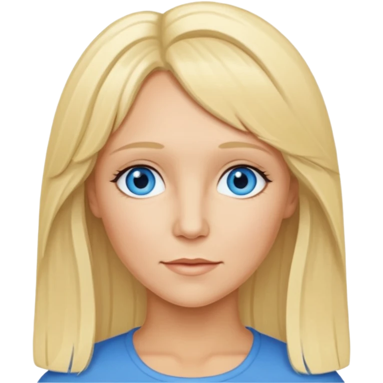 Agnetha Faltskog with blue eyes, blonde long hair emoji