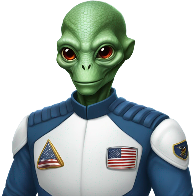 Reptilian Alien man general blue uniform usa space force, full body,  emoji