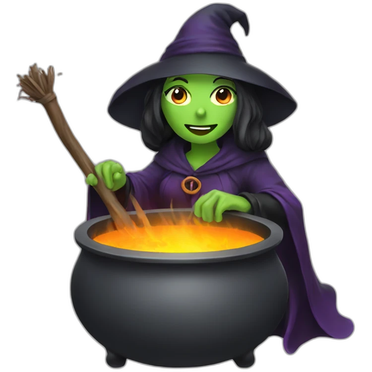 witch at a cauldron emoji