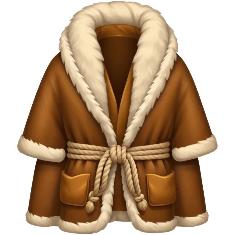 A fur wrap made from thick animal hide tied with simple rope.








 emoji