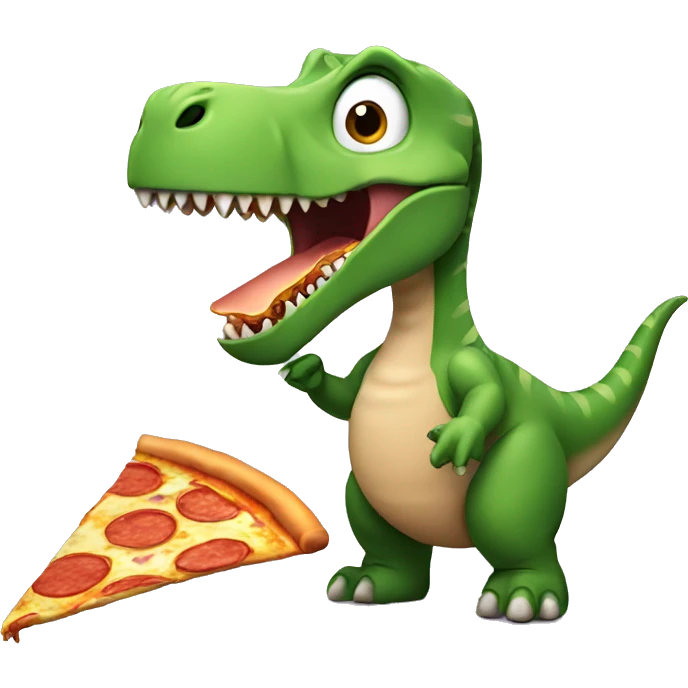Dinosaur eating pizza  emoji