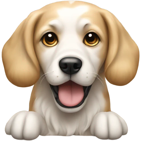 realistic dog on tiled floor emoji
