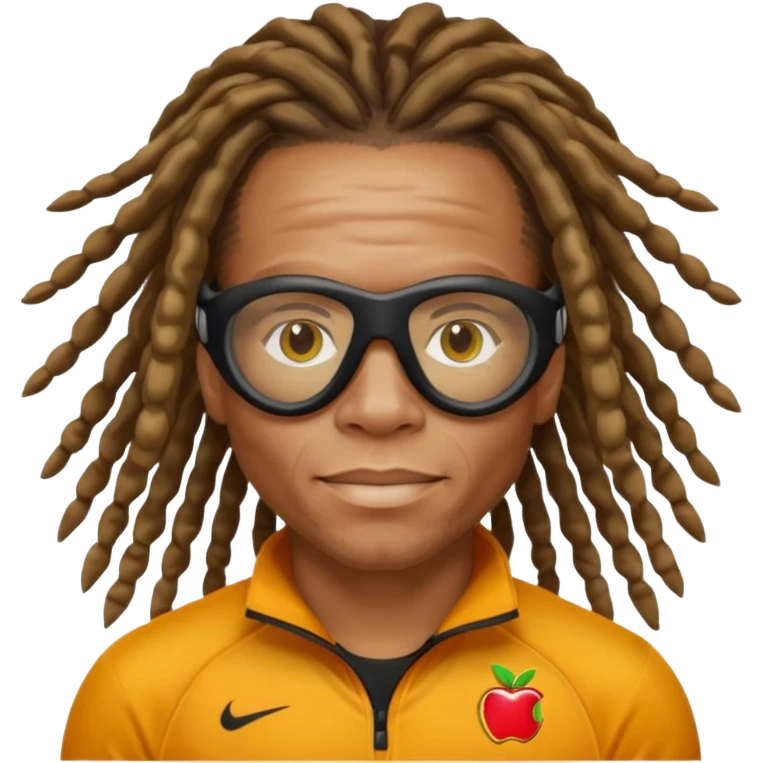 Edgar Davids with signature dreadlocks and sports goggles, apple style emoji emoji