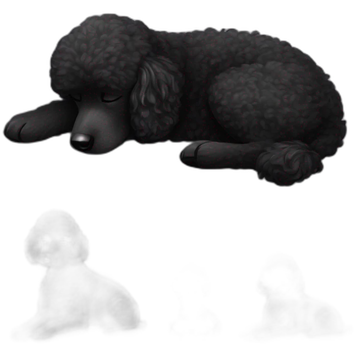 Black Poodle is sleeping emoji