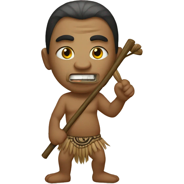 Maori with stick emoji