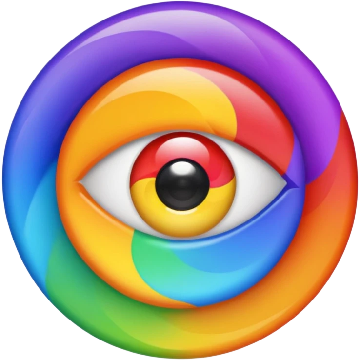  eyes spin multicolore 👁️+🌀+🟣🟢🟠🔵🔴🟡 emoji