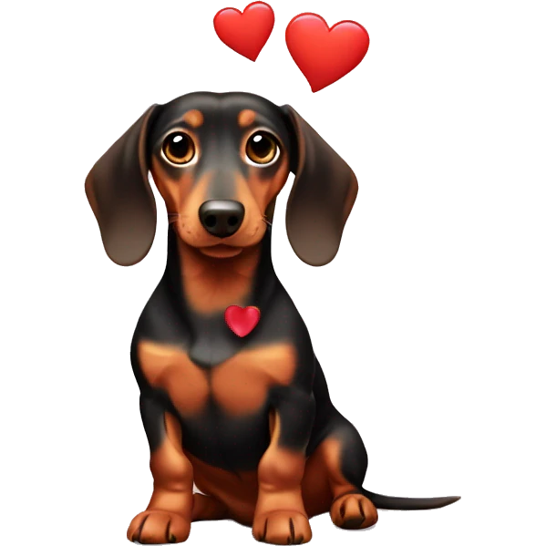 Dachshund with a love heart emoji