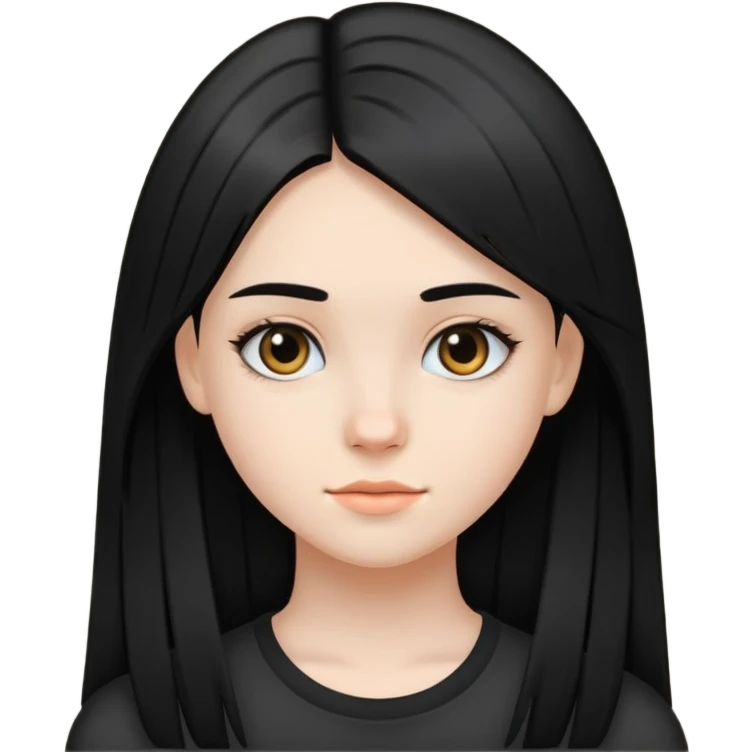A 18 yr od girl w fair skined and black straight hair emoji