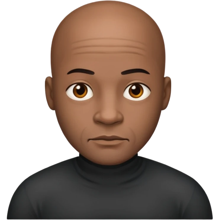 black bald man with strong and calm emoji