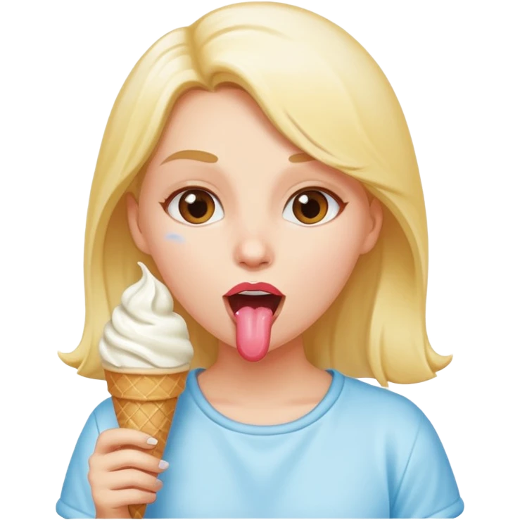 Girl licking ice cream  emoji