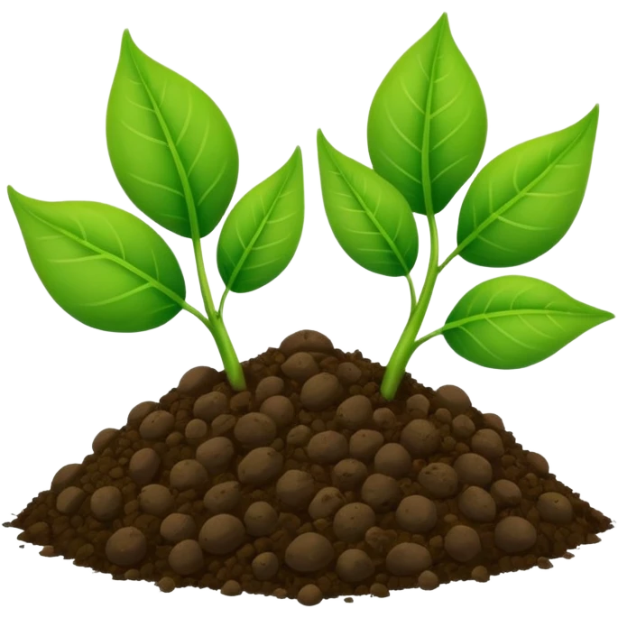Two leaves plant with soil ball emoji