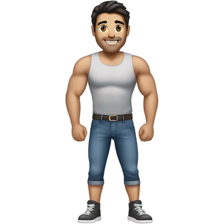 casual outdoor portrait of man slimmer and more muscular dark hair emoji