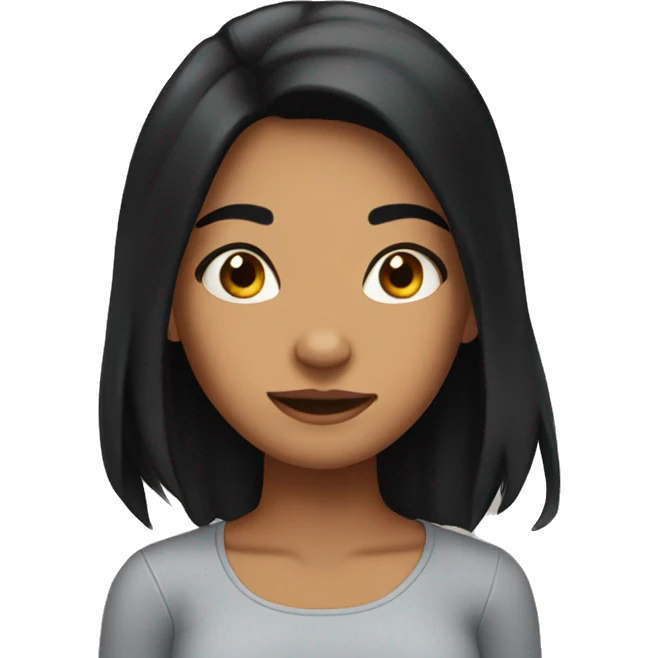 Girl with black hair as a crab emoji