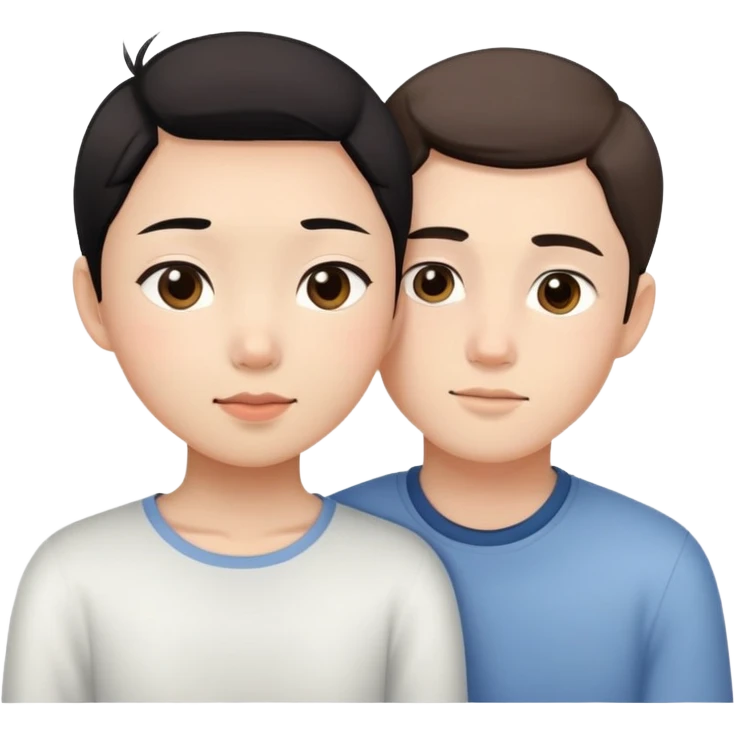 Asian girl and white boy being intimate sfw emoji