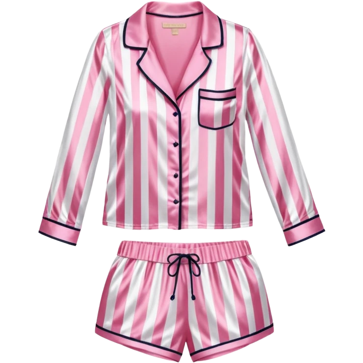 Striped pink and white silk Victoria’s Secret pajama set emoji