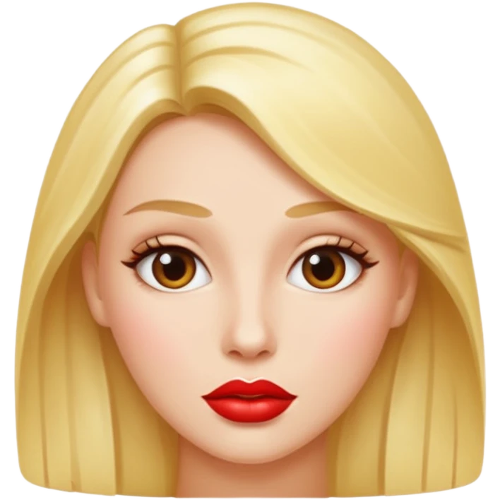 woman with shiny lip emoji