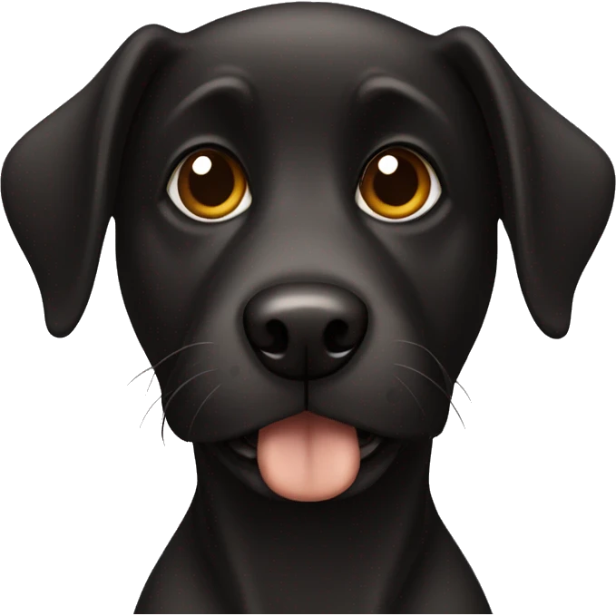 Black dog with brown eyes emoji