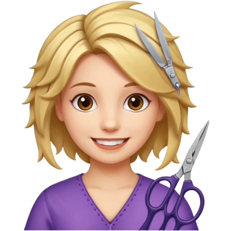 A girl that has sissors in her hair   emoji