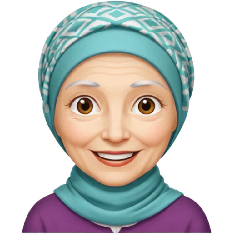 yaşlı beyaz tenli başörtülü teyze emoji