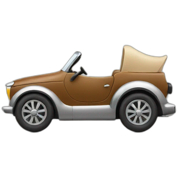 A horse driving a car emoji