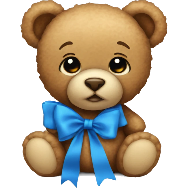 Teddy with blue bow emoji