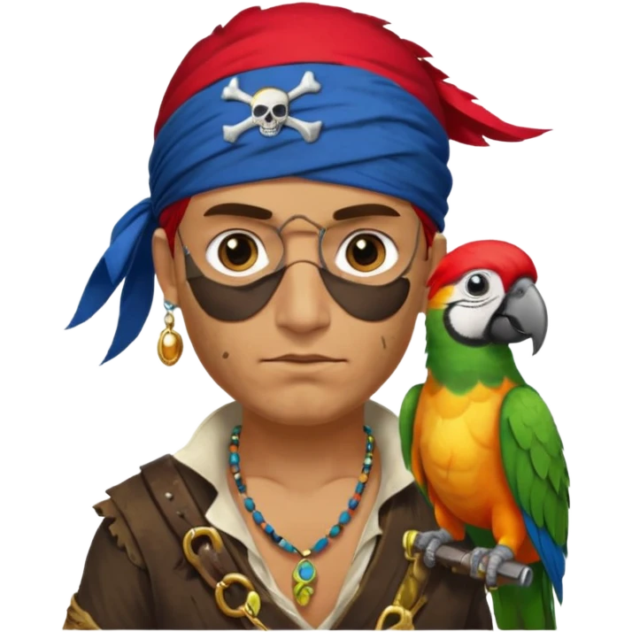 pirate and parrot emoji