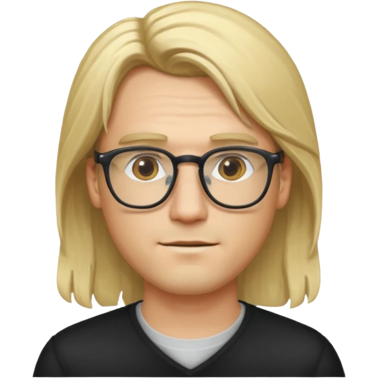 Guy with long blond hair and glasses  emoji