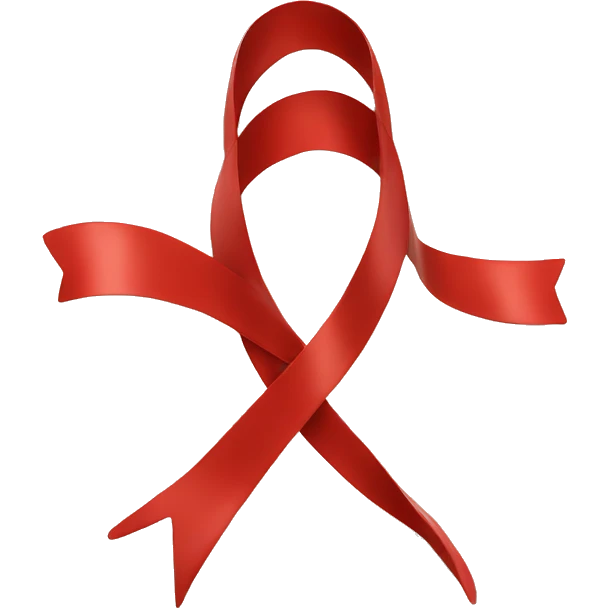 RED RIBBON WITH A SMILEY IN emoji
