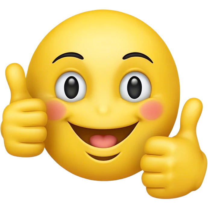 Happy face with thumbs up emoji