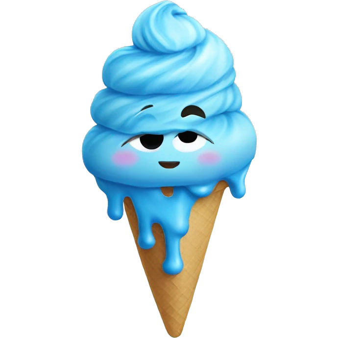 Aesthetic realistic blue icecream  emoji
