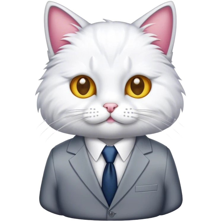 A cat wearing a suit emoji