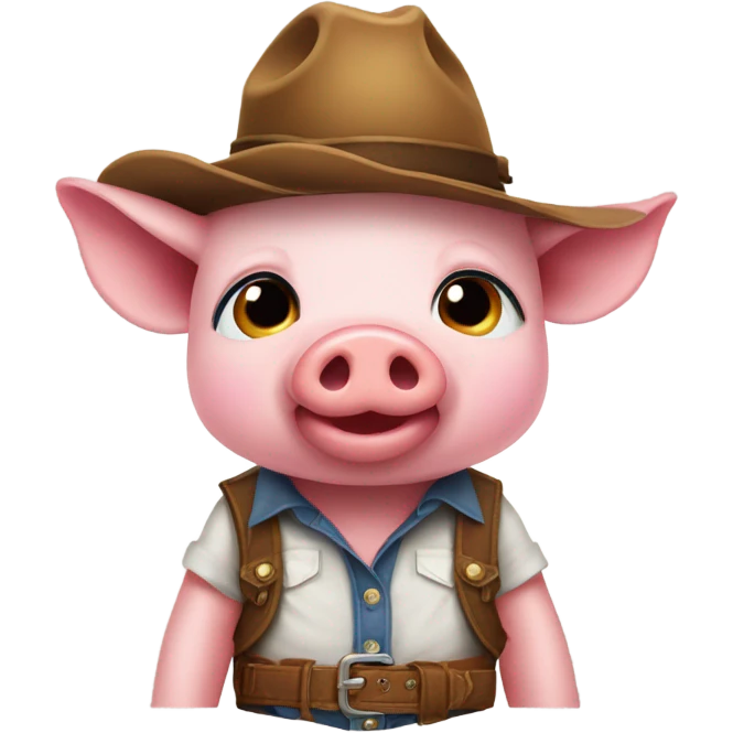 Pig wearing cow-boys hâte emoji