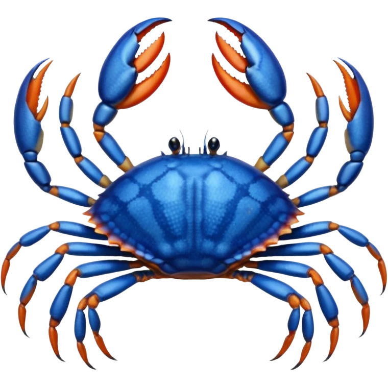 A blue crab with eight legs and two pincers emoji