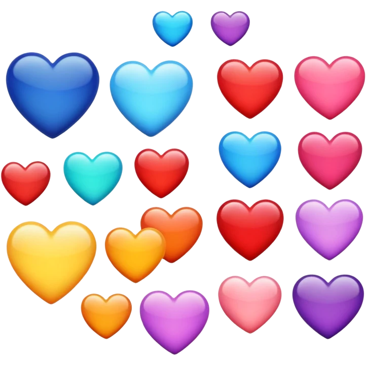 different colour hearts  emoji