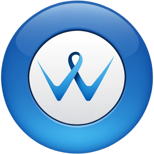 a logo of a club called wish fc blue and white and black emoji