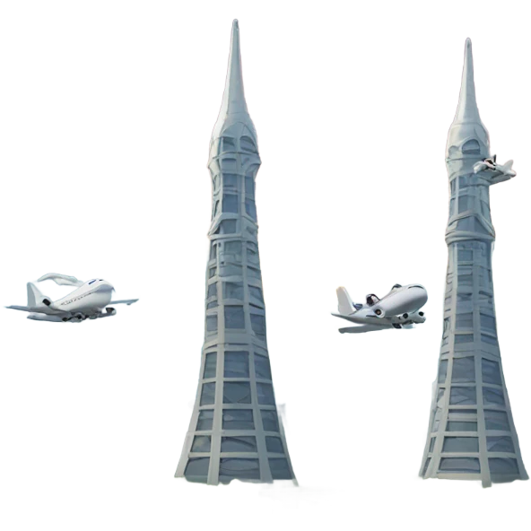planes with two identical towers emoji