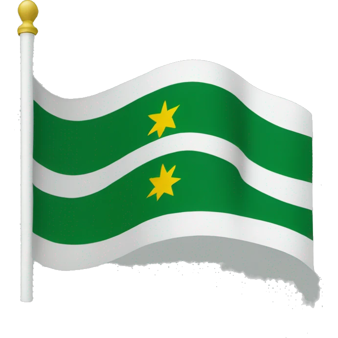 Kashmir flag. Green yellow white emoji