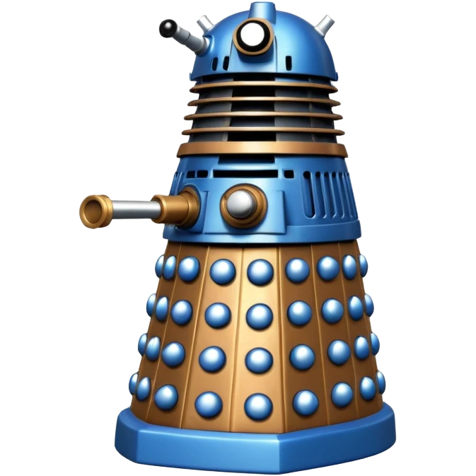 dalek silver, blue and bronze emoji