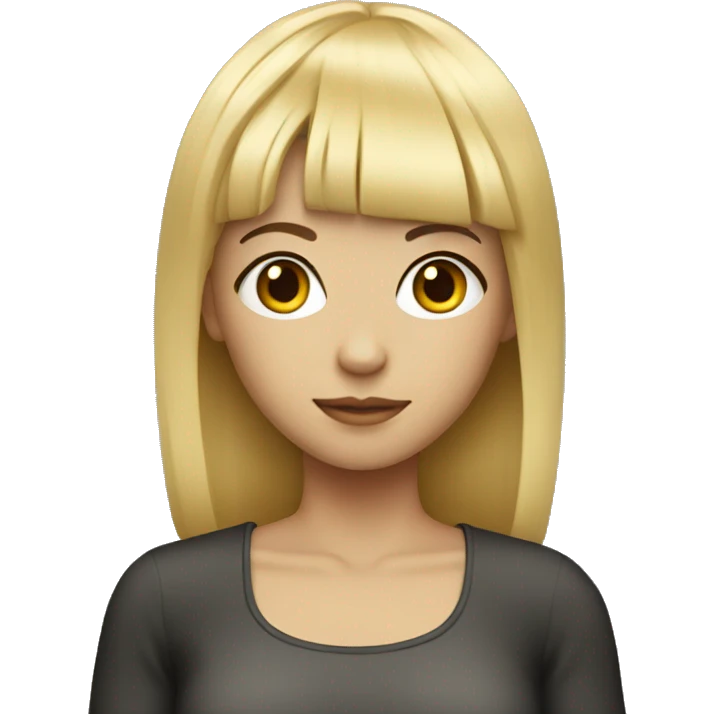 blond digital girl with bangs emoji