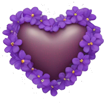 purple heart with flowers  emoji